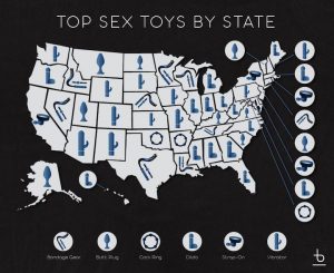 Map Of Most Popular Sex Toys By State