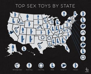 Map Of Most Popular Sex Toys By State