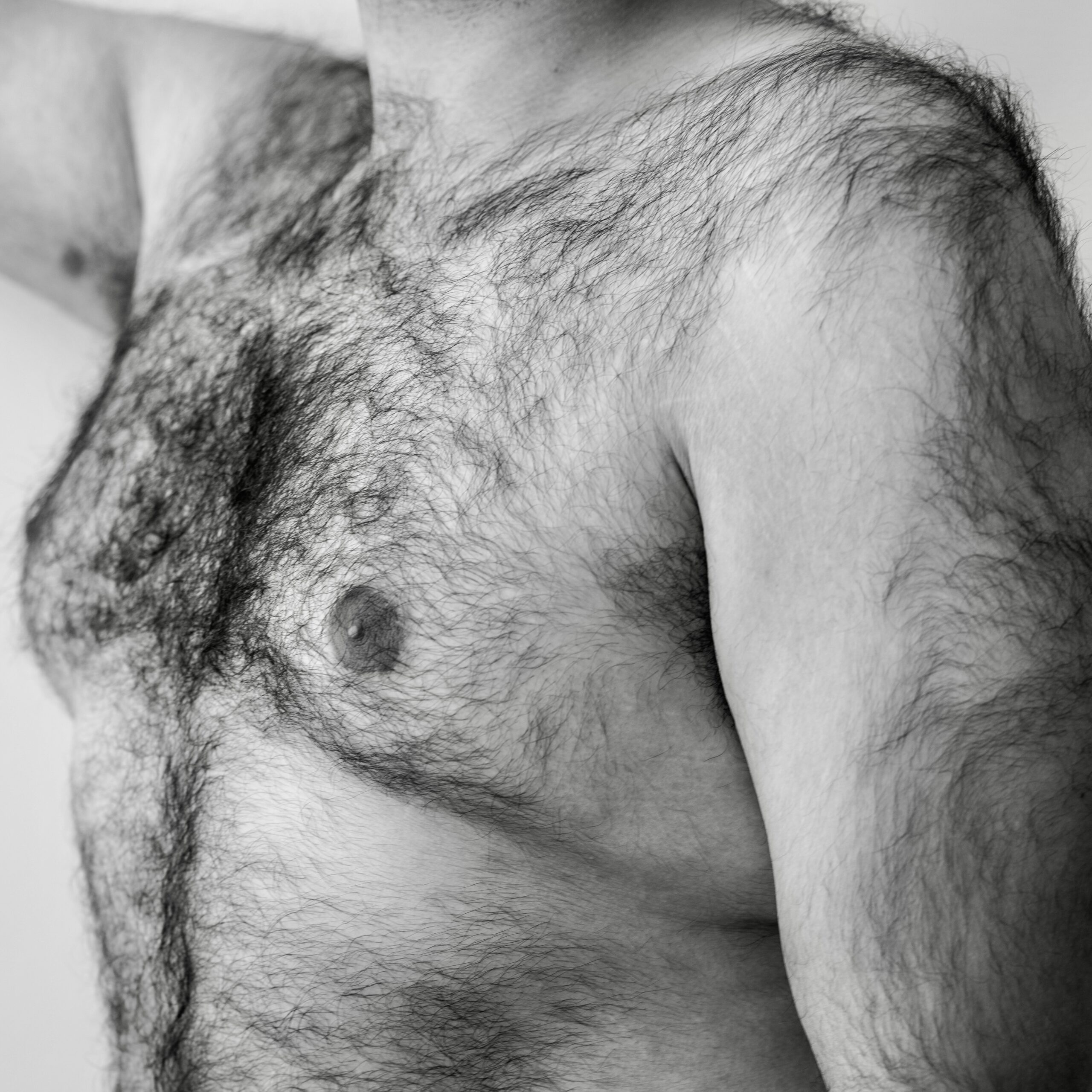 A man's chest for laser hair removal